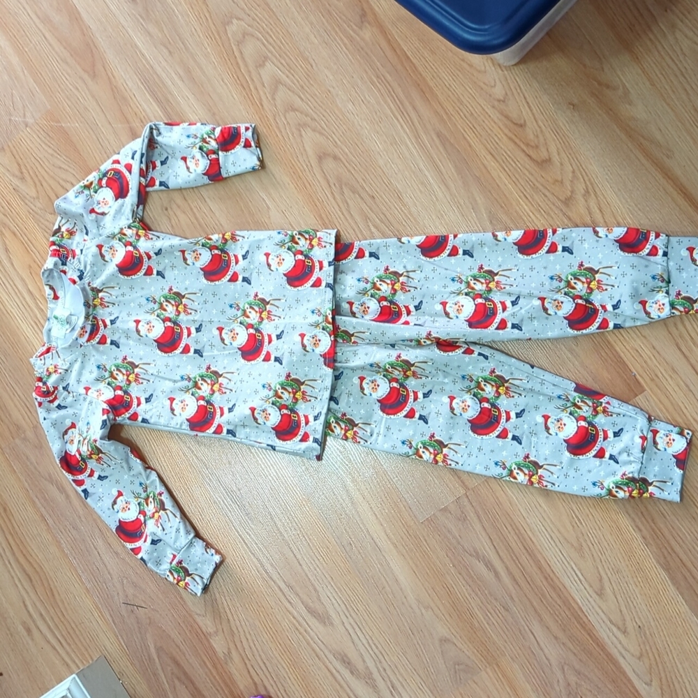 Grey Santa pajamas for toddler